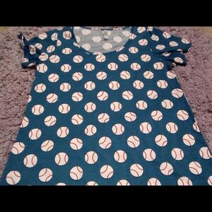 Baseball Print Kids Shirt - Blue